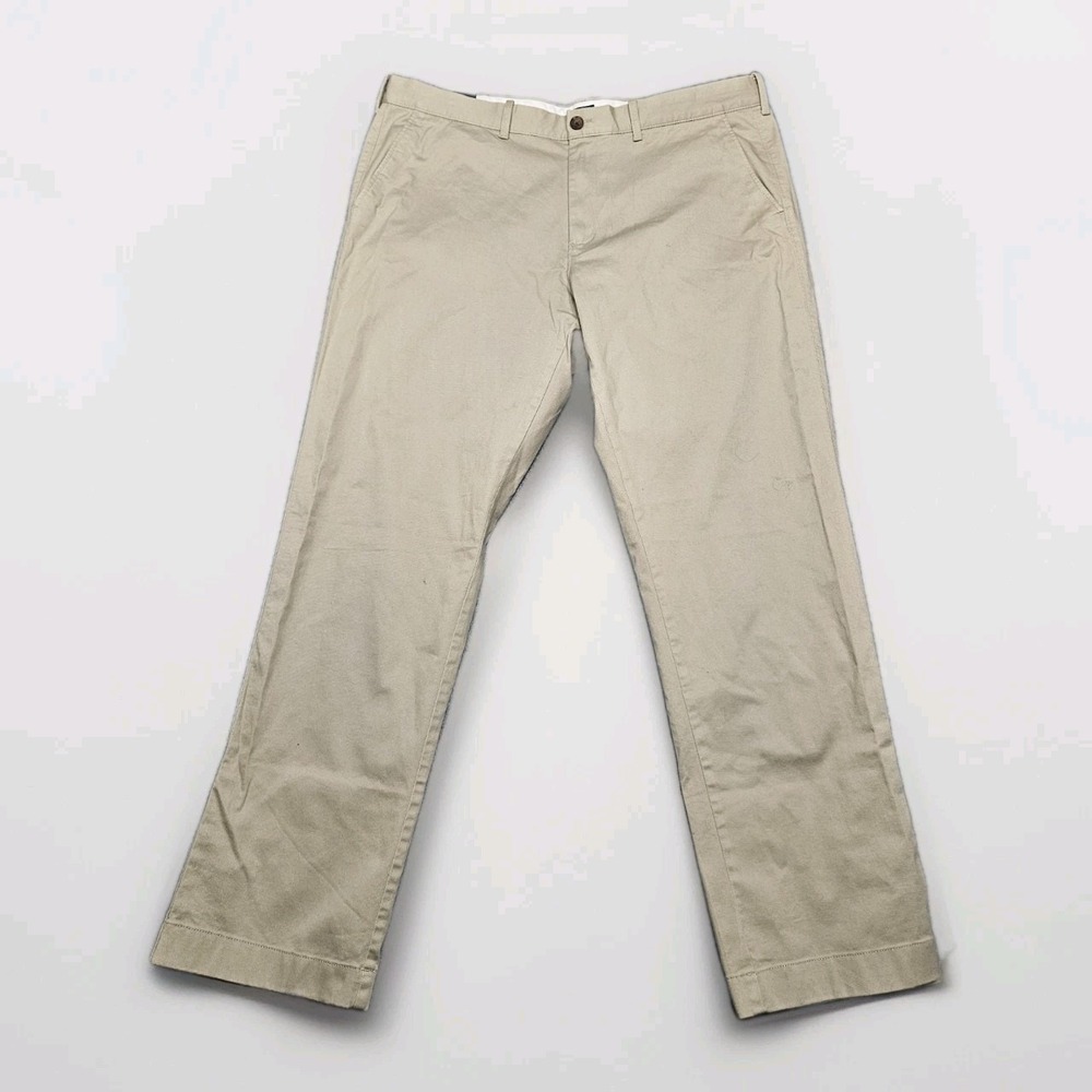J.CREW Straight-fit‎ Flex Chino Pant Mens 38x32 Tan Ankle Length Slim Preppy